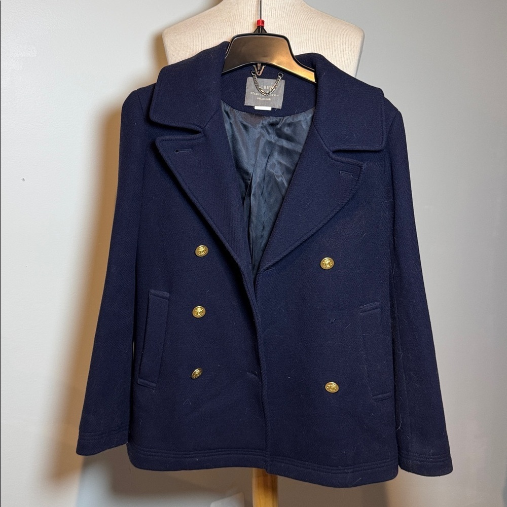 J. Crew Navy Stadium Cloth Coat by Nello gori